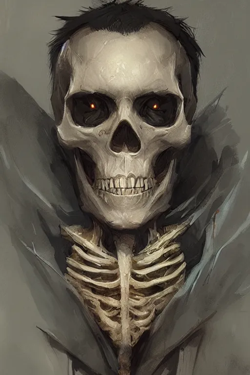 Prompt: Portrait of a wizard skeleton by greg rutkowski