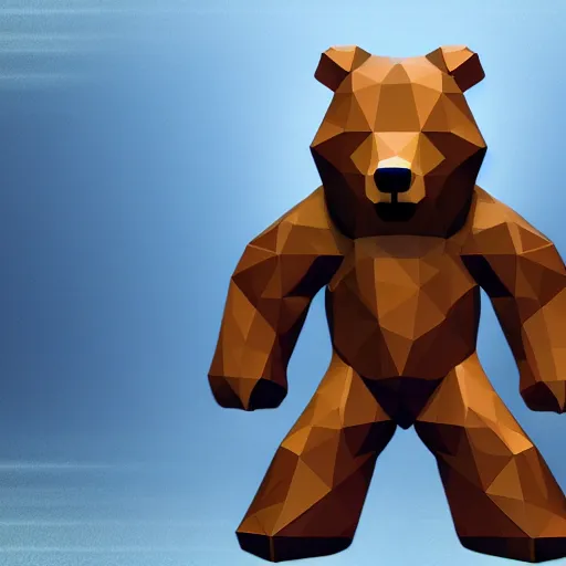 Image similar to image of an rpg bear enemy with low poly playstation 1 graphics, upscaled to high resolution