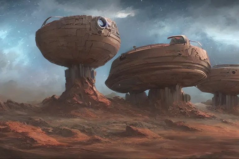 Prompt: Martian civilization, concept art by Jason Chan