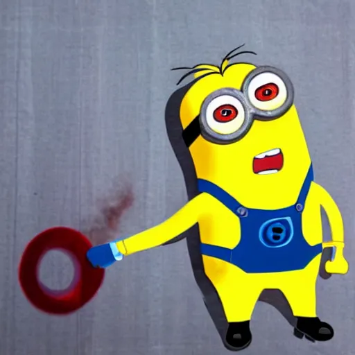 Image similar to a minion as Iron man