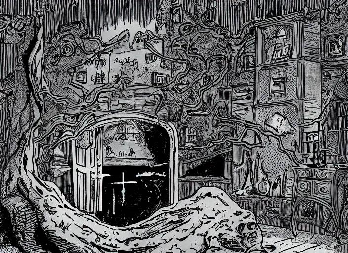 Prompt: a room by hp lovecraft