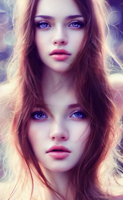 Image similar to a gorgeous russian female photo, bokeh, beautiful face, professionally retouched, soft lighting, realistic, smooth face, full body shot, torso, dress, perfect eyes, sharp focus on eyes, 8 k, high definition, insanely detailed, intricate, elegant, art by artgerm and kyoung hwan kim