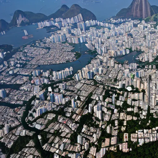 Prompt: aerial photo of rio de janeiro with a flood of 6 0 meters high, realistic, 4 k