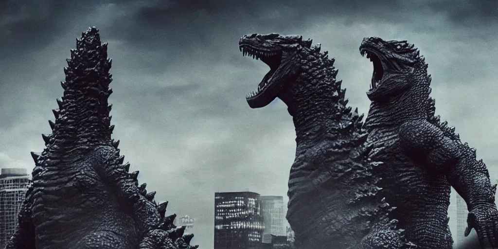 Prompt: clear perfect photo of godzilla with human teeth