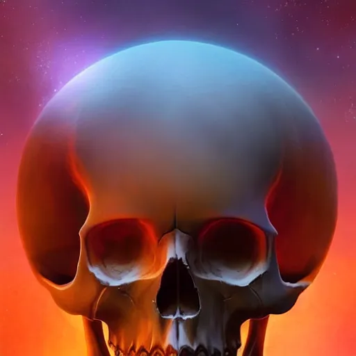 Image similar to a planet that looks like a skull, stars in the background, natural, ultra detail. digital painting, beautiful, concept art, ethereal, cinematic, epic, 8k, high detail, Artstation, illustration, Trending on Artstation, Artstation HQ, Artstation HD, deviant art, Pinterest, digital art,