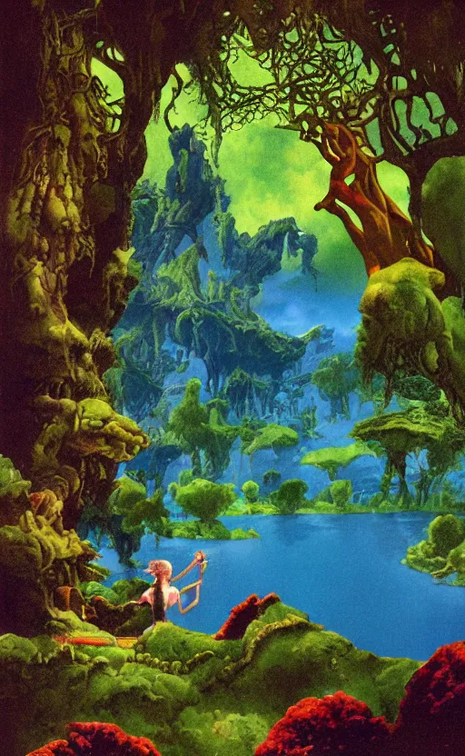 Prompt: the other world in the style of Roger Dean, 35mm