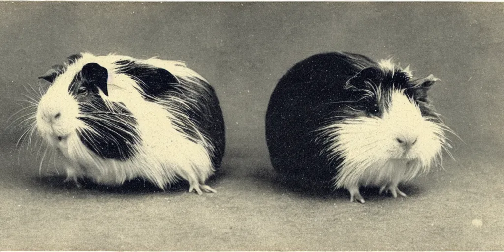 Image similar to a 1 9 1 0 s postcard of a guinea pig