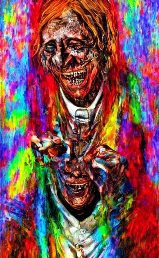Prompt: amazing detailed photorealistic painting of a priest. disturbing, twisted, dark, evil. vibrant colors. cute, lovely, funny.