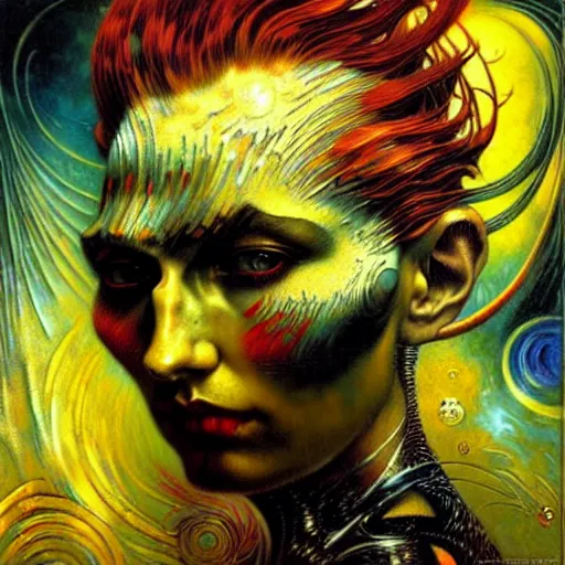 Image similar to Divine Chaos Engine by Karol Bak and Vincent Van Gogh