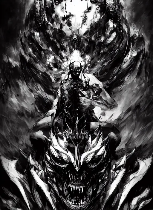 Image similar to Demon with many thousand eyes. In style of Yoji Shinkawa and Hyung-tae Kim, trending on ArtStation, dark fantasy, great composition, concept art, highly detailed.