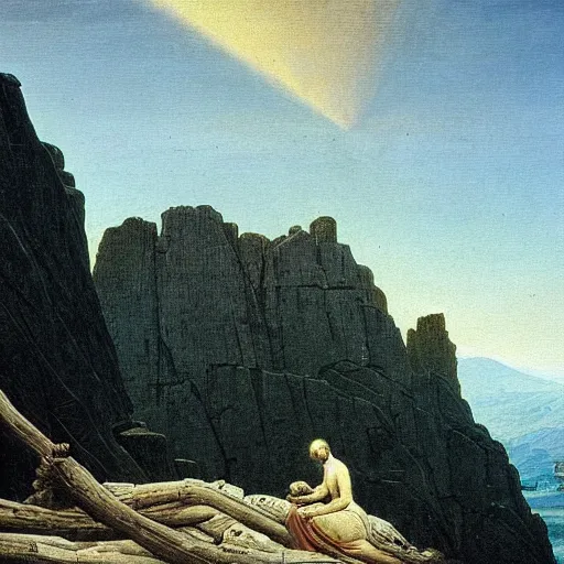 Image similar to The invention of the Internet, 1789, Painting by Caspar David Friedrich