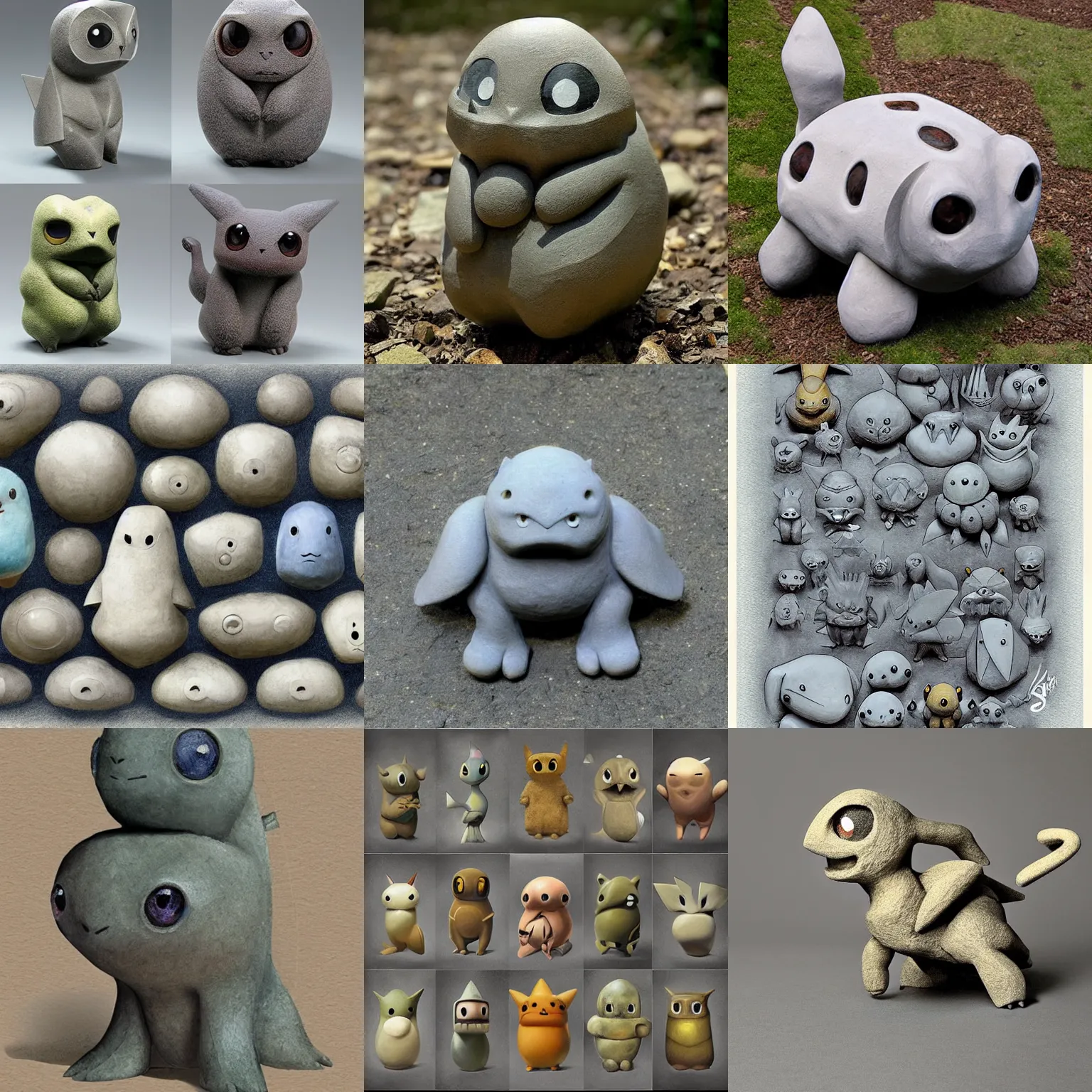 Prompt: stone type pokemon by shaun tan, style of nicola samuri