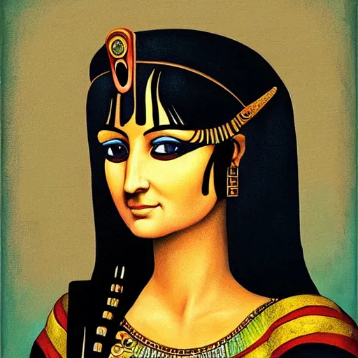 Image similar to amazing painting of Cleopatra, NFT, art style by Monalisa