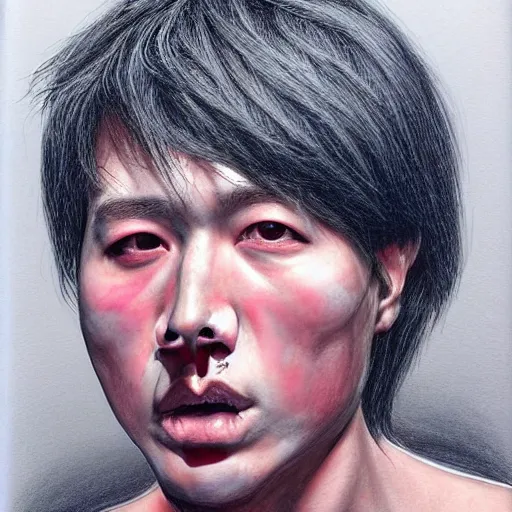 Image similar to 🤑😛🤟 by : art line : joongwon charles jeong, art skin : tjalf sparnaay, art sketching : gottfried helnwein, art colouring : roberto bernardi, art shape : emanuele dascanio art shading : robin eley, art foreground : eloy morales, background : diego fazio, structure : kyle lambert