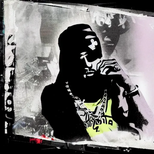 Image similar to Tupac Shakur, screenshot from a 2012s anime