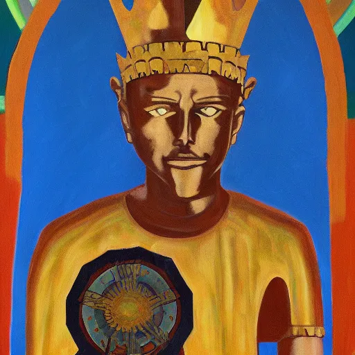 Image similar to my name is ozymandias, king of kings, oil on canvas, 4k, high quality