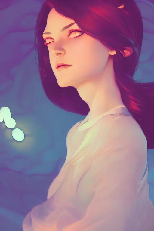 Image similar to portrait of the lady of paradox, ambient lighting, 4 k, lois van baarle, ilya kuvshinov, rossdraws, alphonse mucha, jung gi kim, artstation