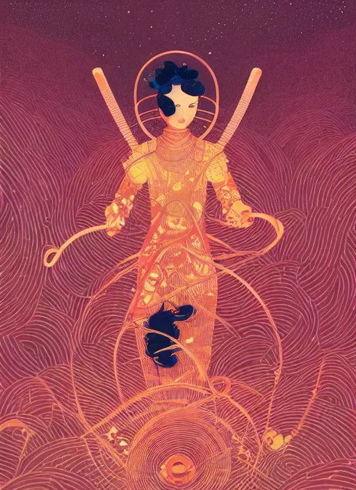 Image similar to nezha by victo ngai