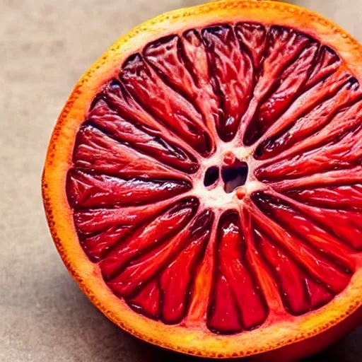 Image similar to an autopsy of a blood orange