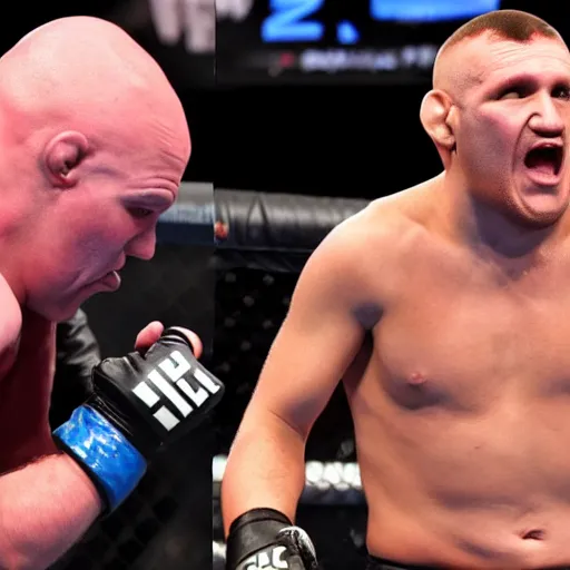 Prompt: sloth from the goonies in a ufc match