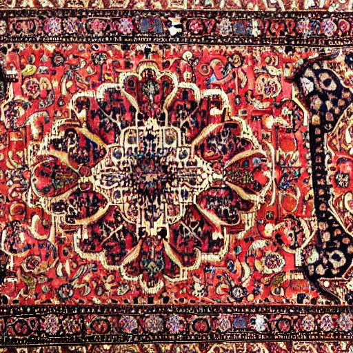 Prompt: close - up photo persian rug texture with massive kiwi fruits ornaments, top view, symmetrical