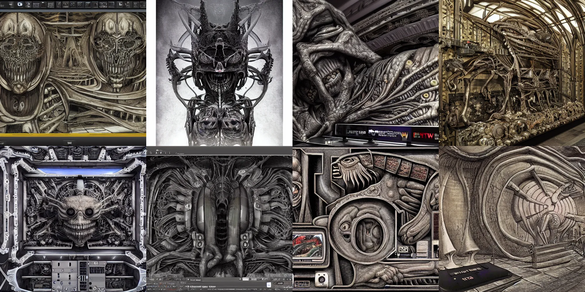 Prompt: kiratv streaming on twitch, by giger, highly detailed, 8 k, surreal