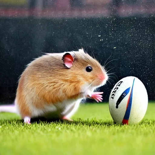 Image similar to hamster playing rugby