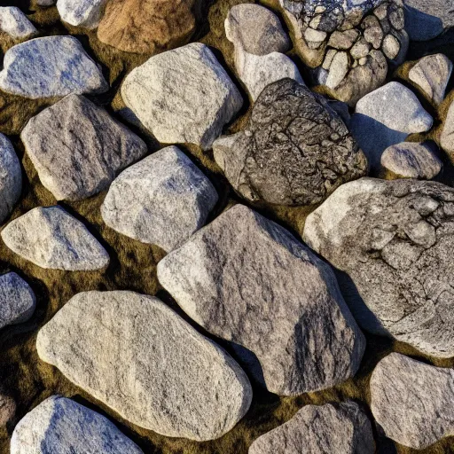Image similar to stone quarry bottom-up view of dirty stones in a quarry of different fractions in the evening light ultra detailed by Emmanuel Lubezki, golden hour, atmospheric lighting, 8k resolution, best color graded, vray beautiful, hyper-realistic render W 1920 H 1080
