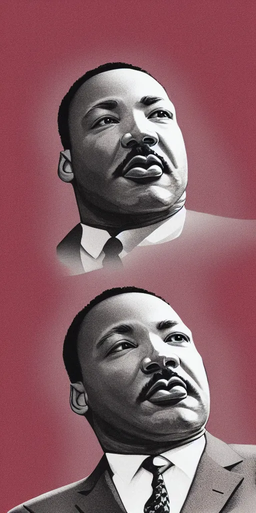 Prompt: Martin Luther king, portrait by David friedric