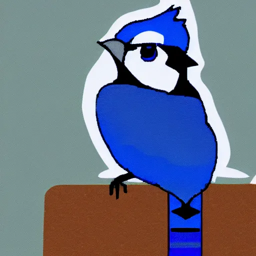 Image similar to bluejay using a computer