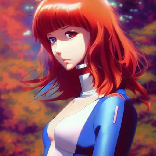 Image similar to An anime portrait of beautiful girl still from Robotech 1985 by Stanley Artgerm Lau ,WLOP , Ilya Kuvshinov , James Jean , Andrei Riabovitchev symmetrical