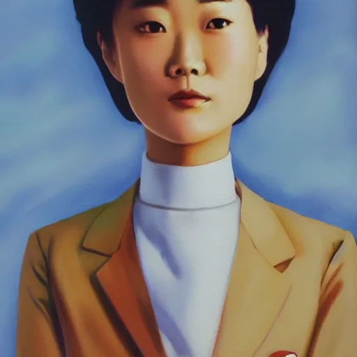 Prompt: “ rei ayanami north korean propaganda poster, award winning, oil painting ”