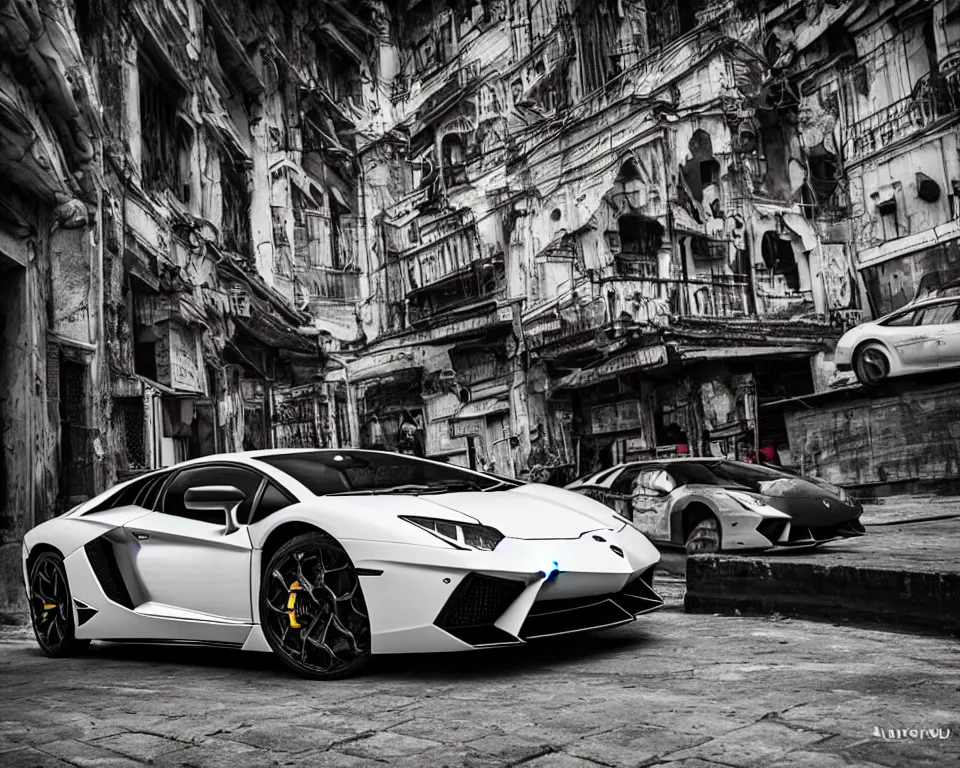 Prompt: lamborghini aventador photoshoot, cinematic, indian bazaar background, photography by alexey kurylev, beautiful, india, heavily detailed