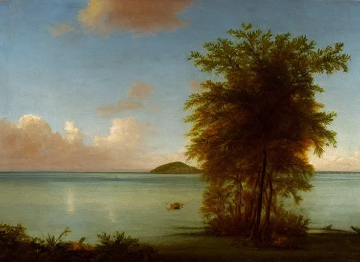 Prompt: florida keys in the style of hudson river school of art, oil on canvas