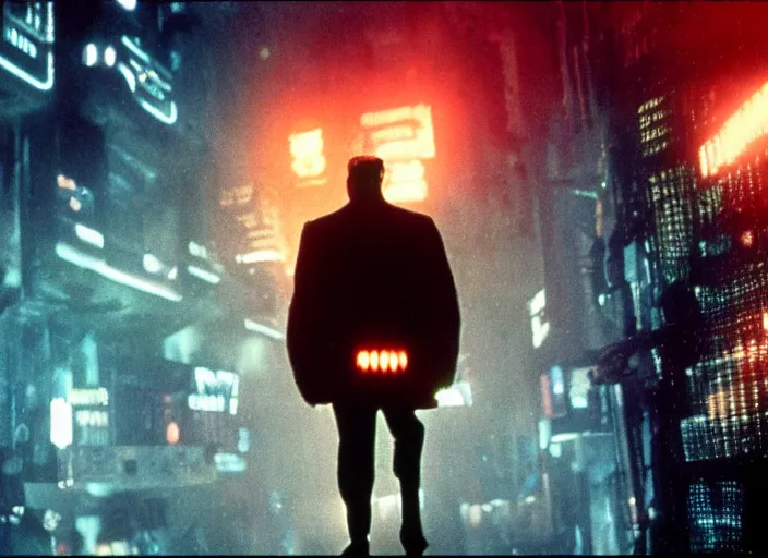 Prompt: film still donald trump investigates in blade runner, 8 k