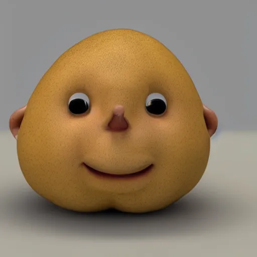 Prompt: 3 d rendered potato with adorable face
