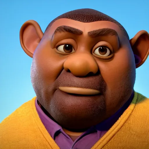 Prompt: forest whitaker as a pixar disney character from up ( 2 0 0 9 ), unreal engine, octane render, 3 d render, photorealistic