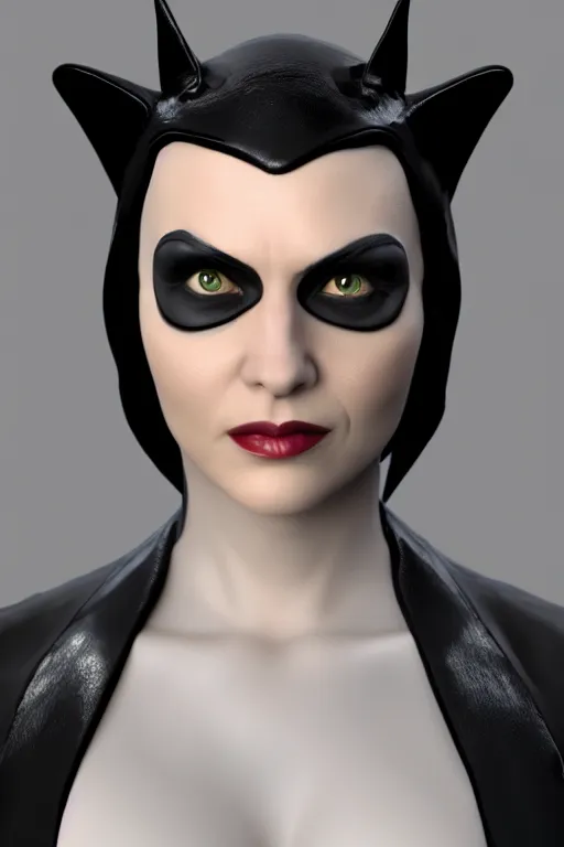 Image similar to 3d render of Catwoman from Batman Returns, portrait, photorealistic, concept art, character design, finalRender, octane, Unreal Engine