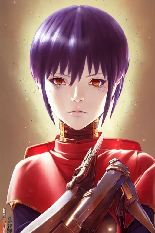 Image similar to portrait of Anime sister of battle, Warhammer 40000, cute-fine-face, red-short-hair pretty face, realistic shaded Perfect face, fine details. Anime. realistic shaded lighting by Ilya Kuvshinov katsuhiro otomo ghost-in-the-shell, magali villeneuve, artgerm, rutkowski, WLOP Jeremy Lipkin and Giuseppe Dangelico Pino and Michael Garmash and Rob Rey