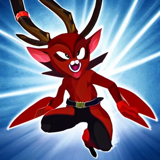 Image similar to shadow the hedgehog as a deer in league of ledgends