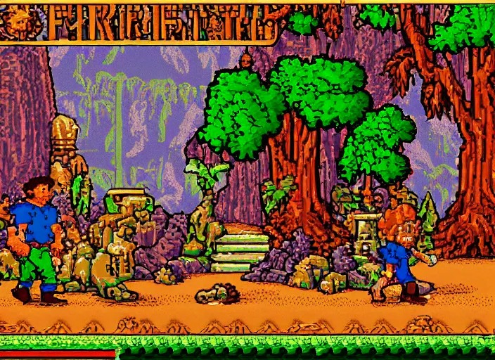 Prompt: sierra adventure game king's quest, eighties computer game, detailed pixels, 2 5 6 colors