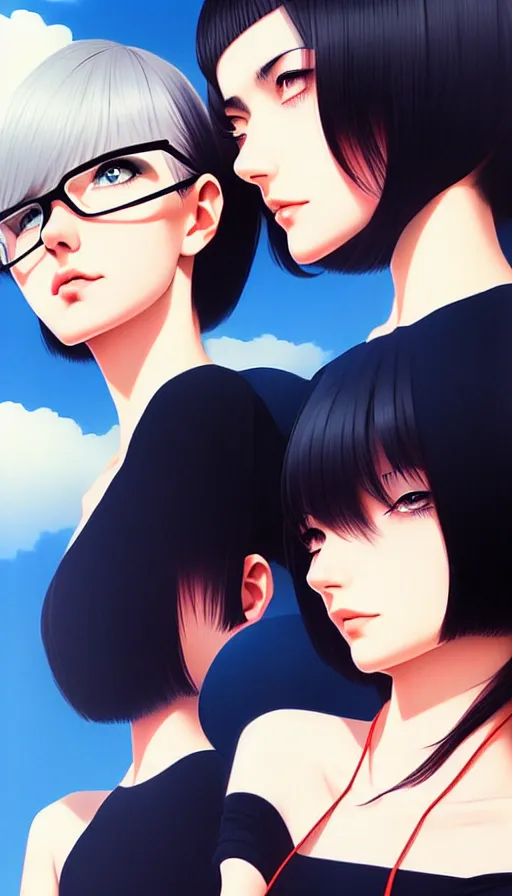 Image similar to the two complementary forces that make up all aspects and phenomena of life, by ilya kuvshinov