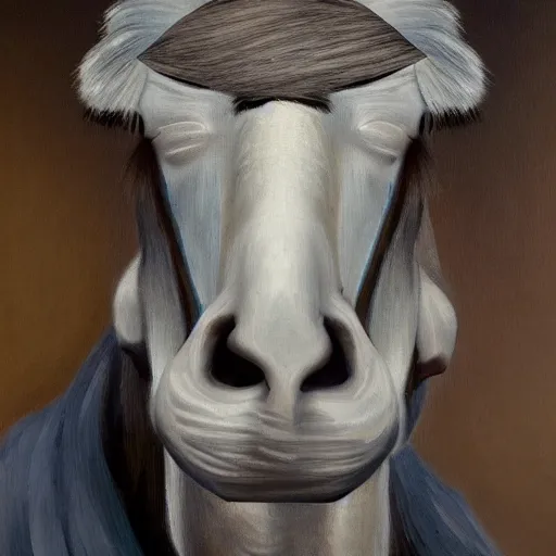 Prompt: Intricate five star Donkey Facial portrait by Pablo Picasso, oil on canvas, high detail, matte finish, high contrast, 3d depth, masterpiece, vivid colors, artstationhd