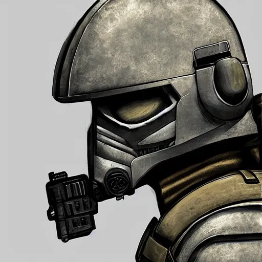 Image similar to sci fi recon trooper helmet enclosed soldier helmet concept art