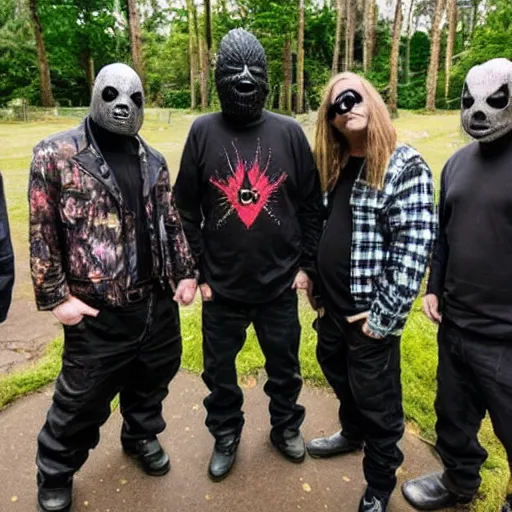 Image similar to Slipknot at a baby shower