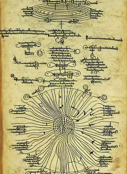 Image similar to a labeled illustrated schematic in the style of the voynich manuscript about the internal qualia of a human mind