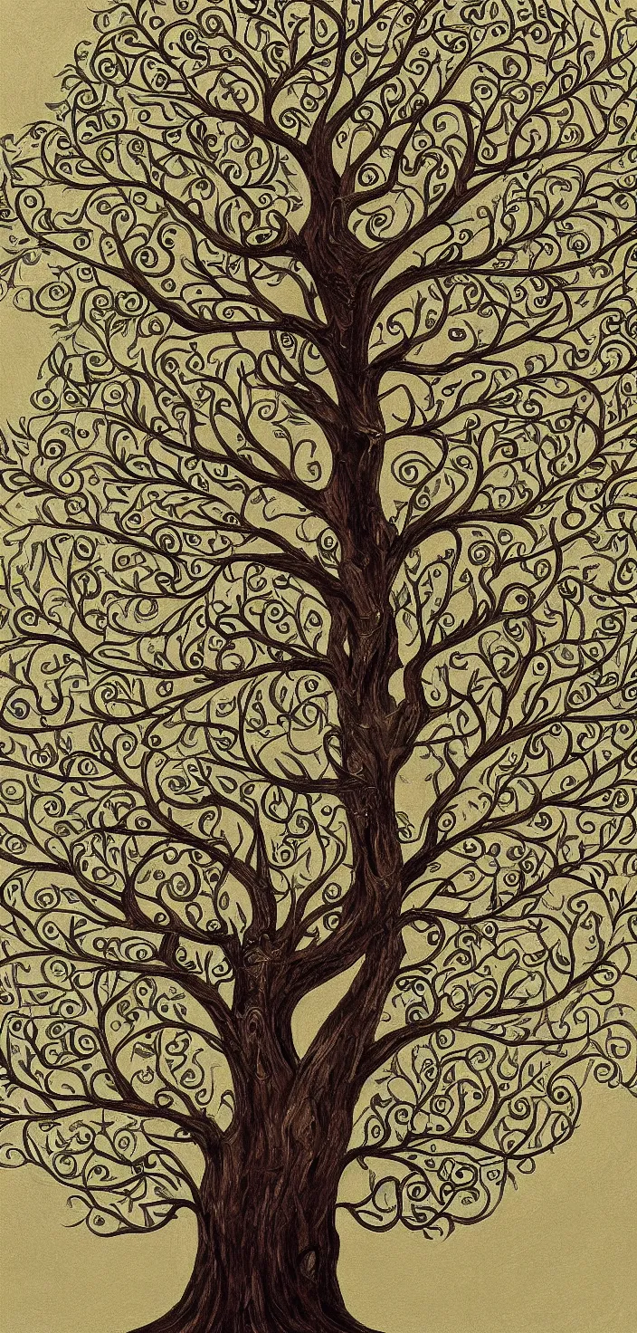 Image similar to detailed painting of the tree of life, tree full of life, realism, idealised, detailed digital art, elegant and refined, epic tree, representative realism