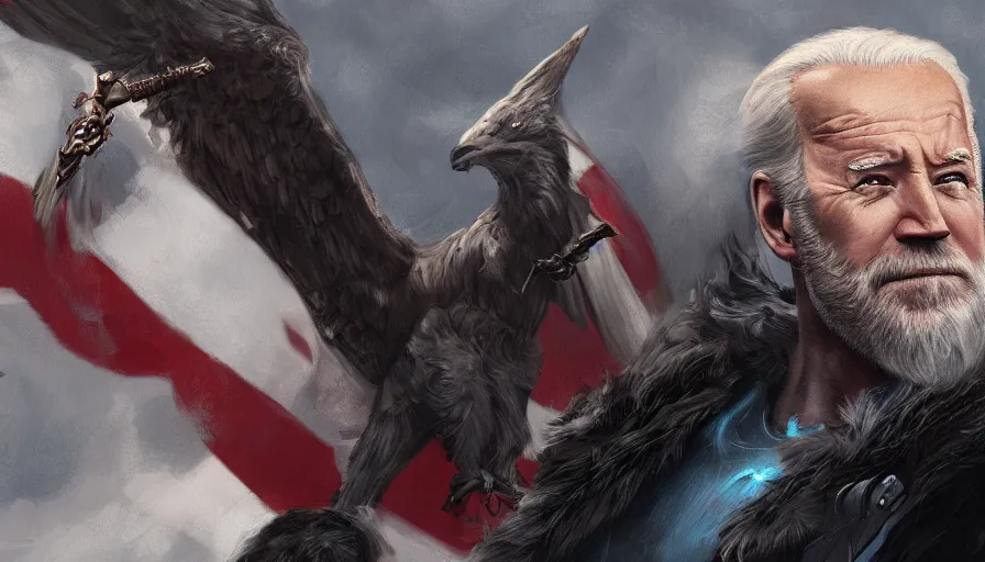 Prompt: Joe Biden is Odin, hyperdetailed, artstation, cgsociety, 8k