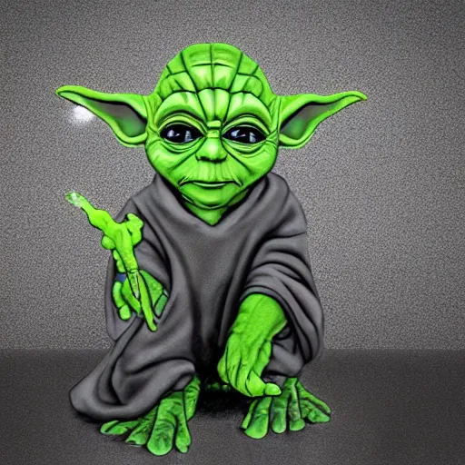 Image similar to yoda on the toilet