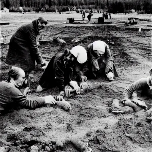 Image similar to ingmar bergman throw some slaves digging hols in there ala russians at chernobyl 1 0 2 4 x 1 0 2 4